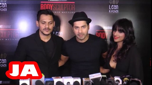 Varun Dhawan Interact With Media At New Gym Opening Of Gym Trainer Prashant Sawant