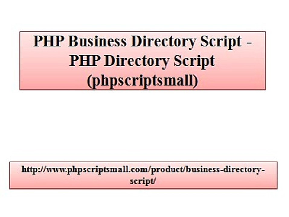 PHP Business Directory Script - PHP Directory Script (phpscriptsmall)
