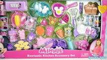 Minnie Mouse bowtastic kitchen accessory set cutting velcro fruit vegetables waffle toy surprise egg
