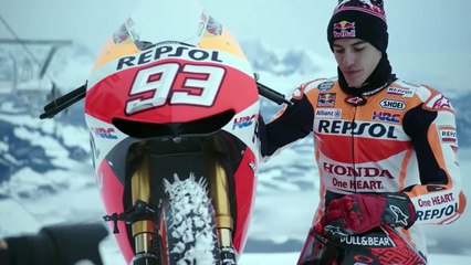 Marc Marquez hits the slopes... on a MotoGP bike!