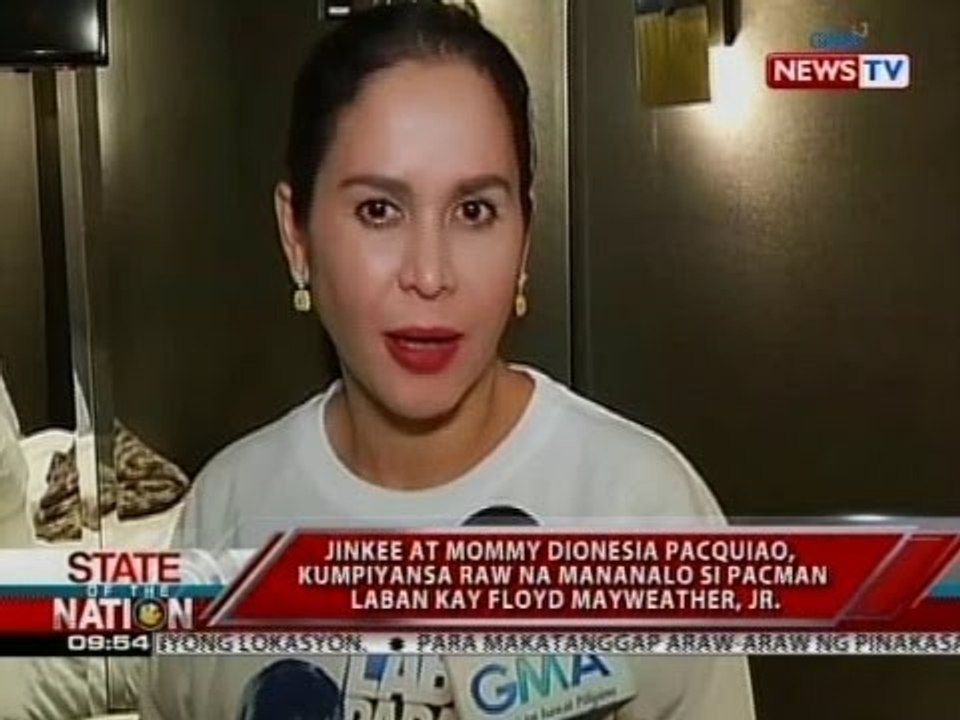 Jinkee at Mommy Dionesia Pacquiao, kumpiyansa raw na mananalo si Pacman