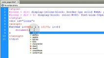 Flat Icons HTML Code Symbols Discovery JavaScript