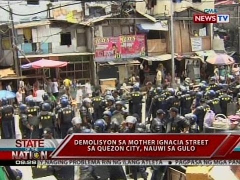 SONA: Demolisyon sa Mother Ignacia street sa QC, nauwi sa gulo
