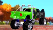 Spiderman Colors Driving Dodge Bigfoot Monster Cars Colors Nursery Rhymes Superhero Action