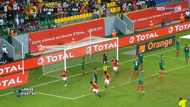 هدف محمود كهربا القاتل مصرعلى المغرب بصوت المعلق المغربي جواد بدة - كاس امم افريقيا 2017 HD