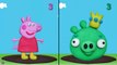 PEPPA PIG Meets Angry Birds KING PIG in game of Muddy Puddles Challenge - Play Doh Creations