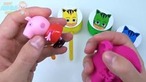 Play Doh Lollipop Surprise Toys PJ MASKS Rainbow Learn Colors and Numbers for Kids