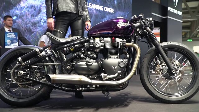 Custom Triumph Bonneville Bobber with nitrous at EICMA 2016