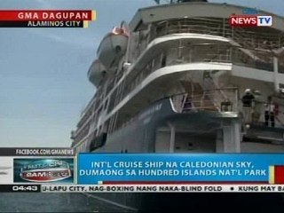 Mga dayuhang sakay ng isang int'l cruise ship, namangha sa ganda ng hundred islands sa Alaminos City