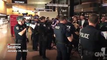 Police Pepper-Spray Protesters At Airport