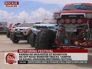 Karera ng mga kotse at exhibition ng off road monster trucks, tampok motoring festival