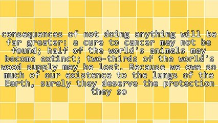 Stopping Rainforest Decimation