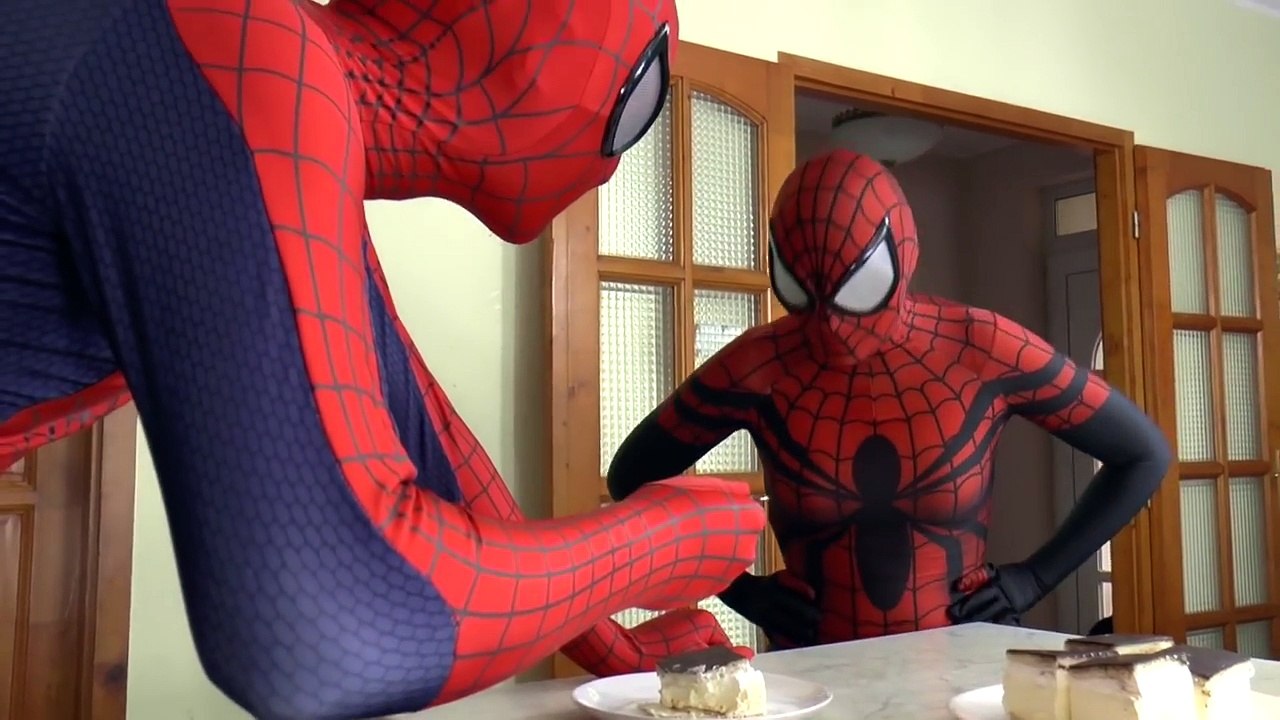 Spider-Man and Spider-Girl in real life vs. Venom Crazy Food 2016