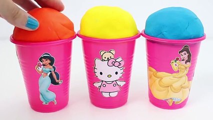Play-Doh Ice Cream Minions Hello Kitty Disney princess Cups Surprise Eggs