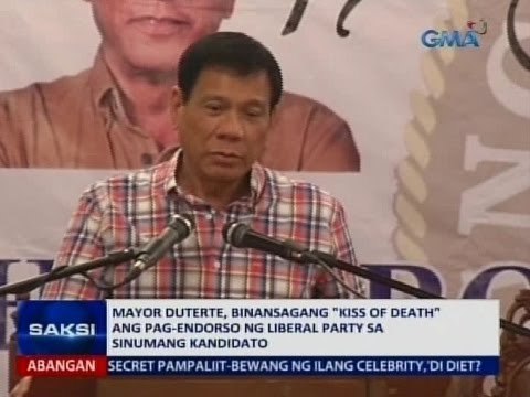 Saksi: Mayor Duterte, binansagang kiss of death ang pag-endorso ng LP sa sinumang kandidato