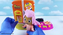 Pororo Refrigerator with Ice Dispenser Filled by Bubble Guppies Baby Dolls Fun Pretend Play Video