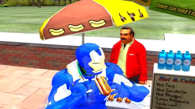 Ironman Colors Drives Porsche GT4 Super Sport Cars Colors Nursery Rhymes Crazy Action