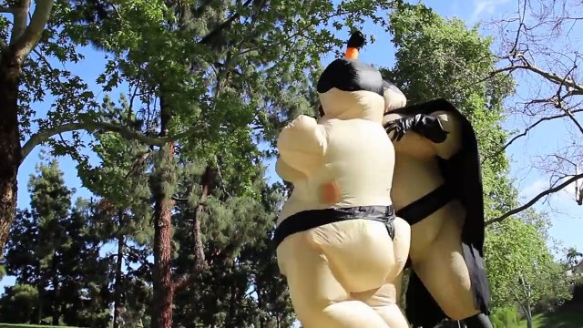 Spiderman vs Batman SUMO BATTLE! EPIC Funny Superhero Movie in Real Life Marvel Spiderman Film