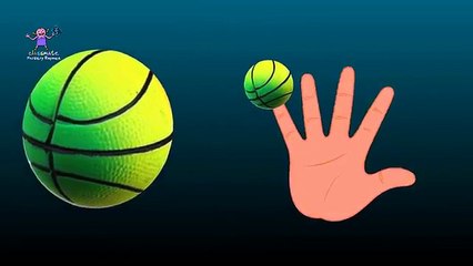 Палец Семейный песни с зеленый, желтый, синий, коричневый цвета шаров для детей и малышей