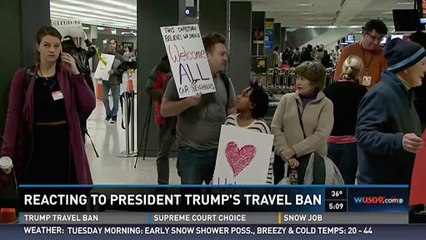 Protesters at Dulles airport reject Trump’s travel ban