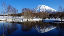 飯田祐巳の和む池～池に映る早春の羊蹄山　3シーン