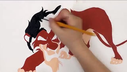 SPEED DRAWING SCAR - Disney The Lion King Watercolor Painting