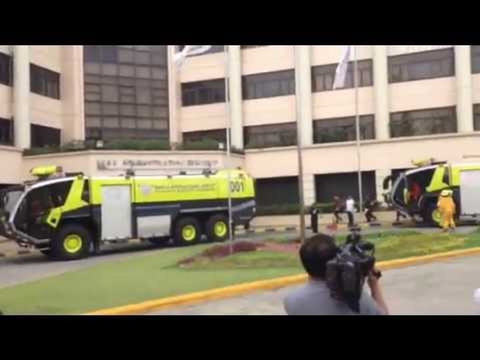 MMShakeDrill: Simultaneously happening: Fire drill and quake drill here at MIAA admin building