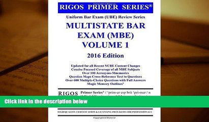 Audiobook  Rigos Primer Series Uniform Bar Exam (UBE) Review Series Multistate Bar Exam (MBE)