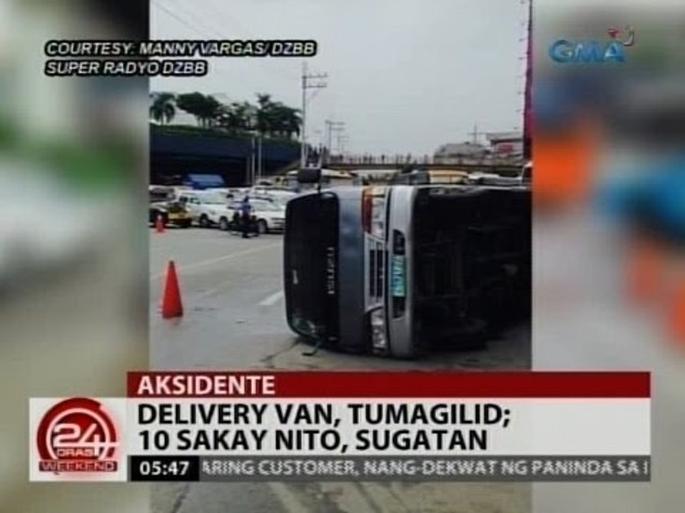 24Oras: Delivery van, tumagilid