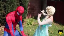 Baby Police vs Joker, Catwoman, Joker Girl w Snow white, frozen elsa, spiderman Superheroes Fun IRL