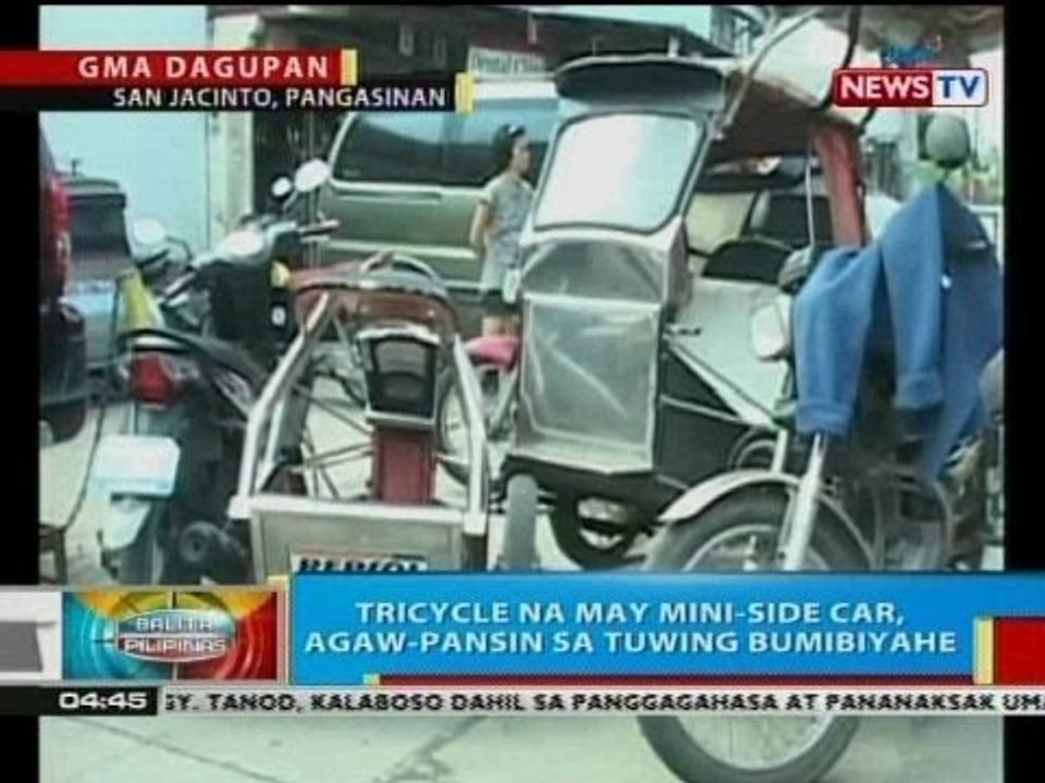 BP: Tricycle sa San Jacinto, Pangasinan na may mini-side car, agaw-pansin