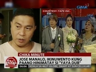 24Oras: Jose Manalo, ikinuwento kung paano hinimatay si "Yaya Dub"