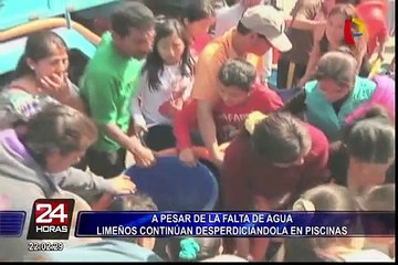 Limeños continúan desperdiciando agua en piscinas