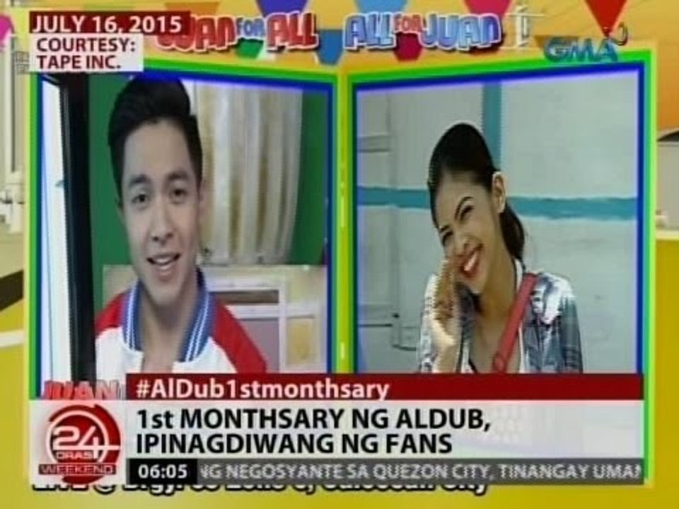 24Oras: 1st monthsary ng AlDub, ipinagdiwang ng fans