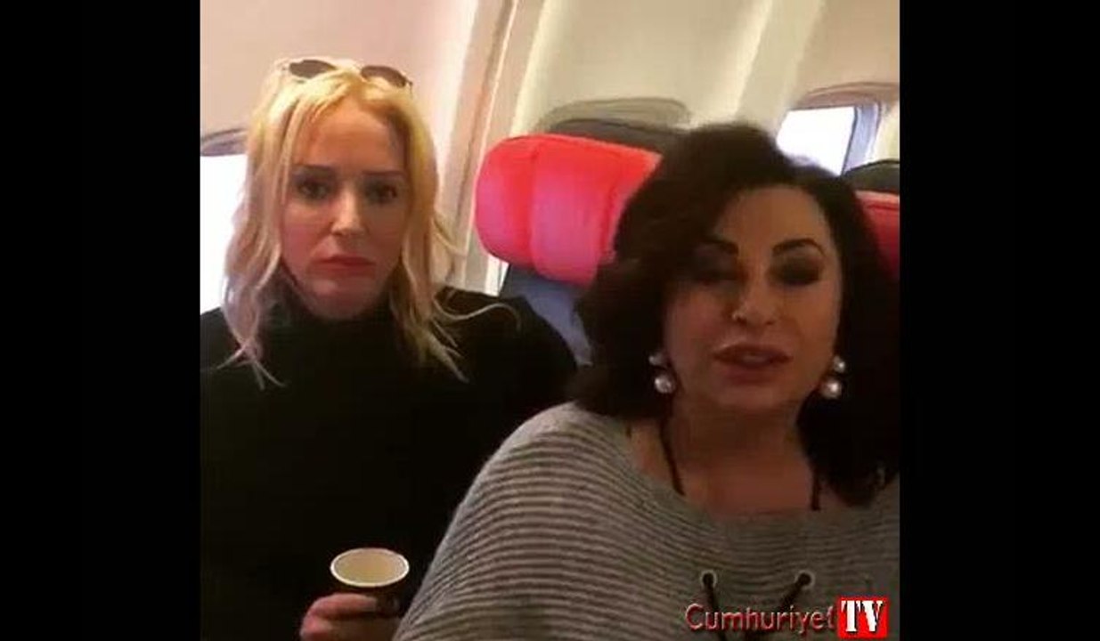 Saba Tümer ile Nilgün Belgün THY uçağında isyan etti