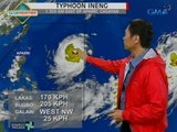 24Oras: Typhoon Ineng, posibleng tawirin ang Batanes sa Huwebes o Biyernes