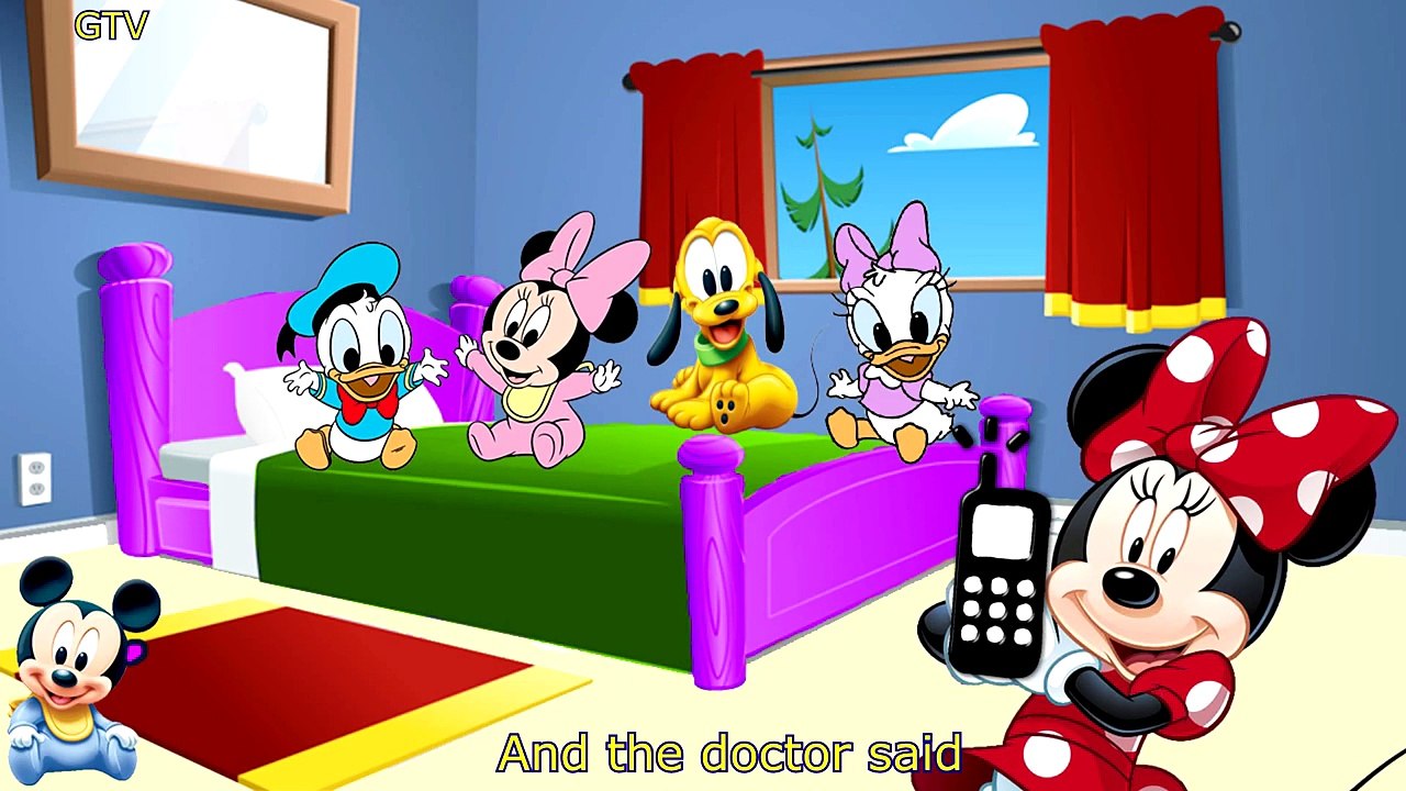 Five Little Babies Mickey Mouse & Minnie | 5 Little Monkeys Jumping on the bed Nursery Rhymes