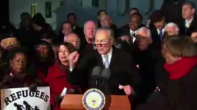Senate Democrats speak against President Trump’s travel ban