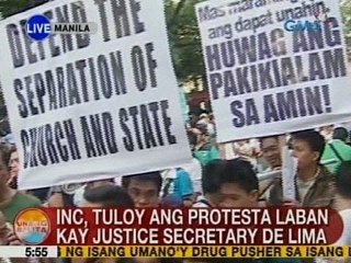 Скачать видео: UB: Iglesia Ni Cristo, tuloy ang protesta vs. Sec. Leila De Lima