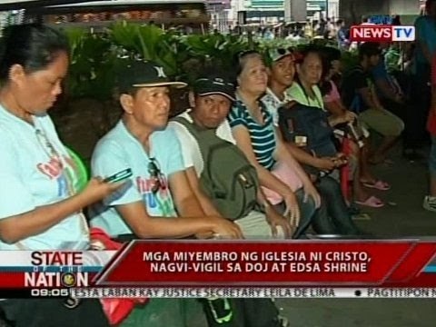 SONA: Mga miyembro ng Iglesia Ni Cristo, nagvi-vigil sa DOJ at EDSA Shrine