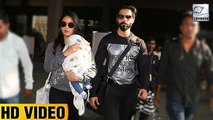 Shahid Kapoor & Mira With Baby Misha SPOTTED At Airport