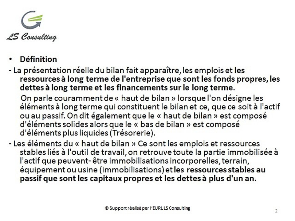 PPT Le haut de bilan, sa valorisation, pourquoi