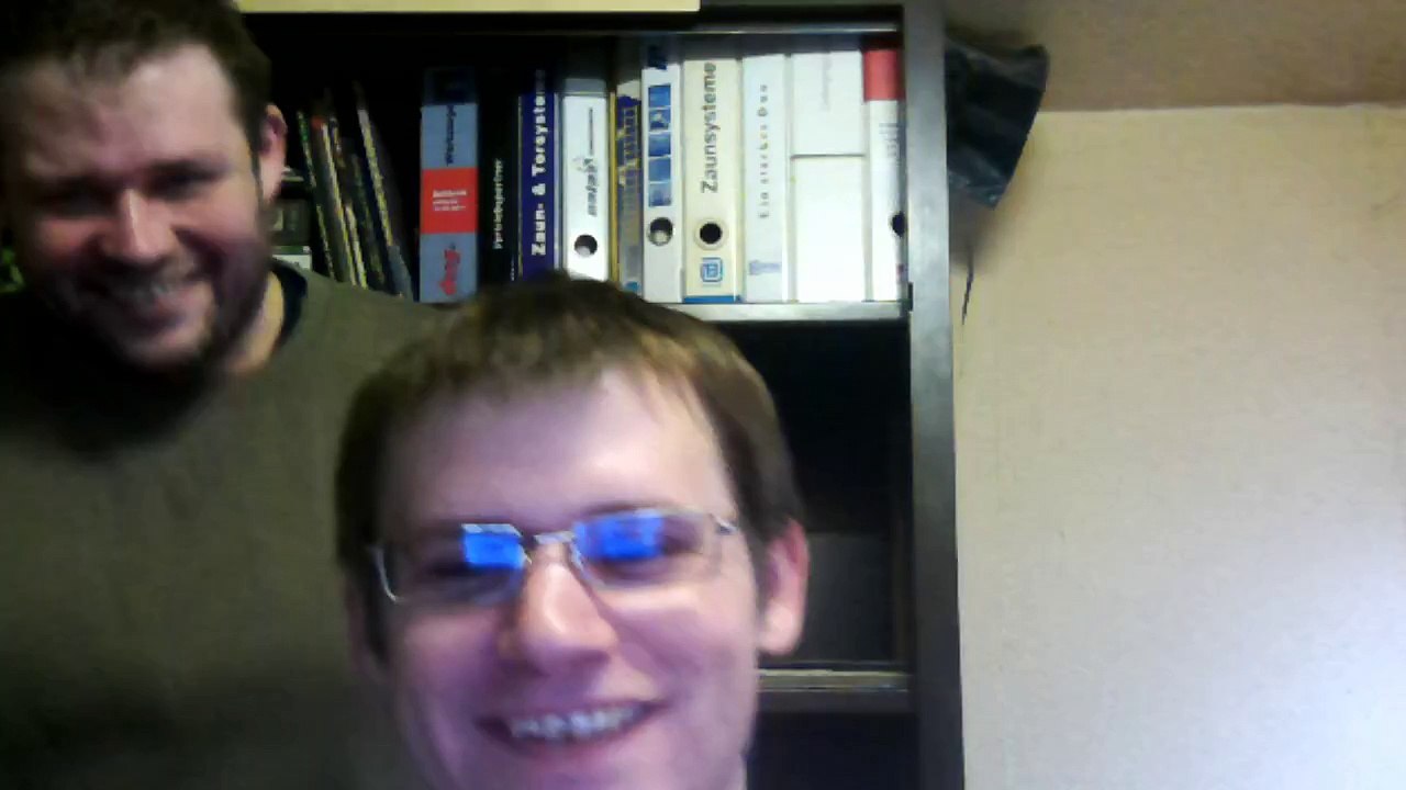 Lustige Handwerker während der Arbeitszeit