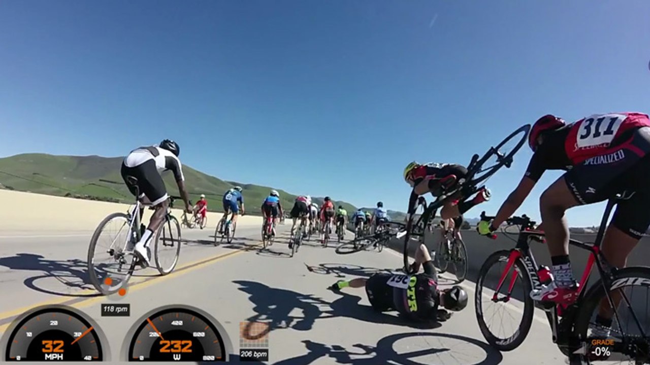 Un cycliste évite une chute de 9 mètres