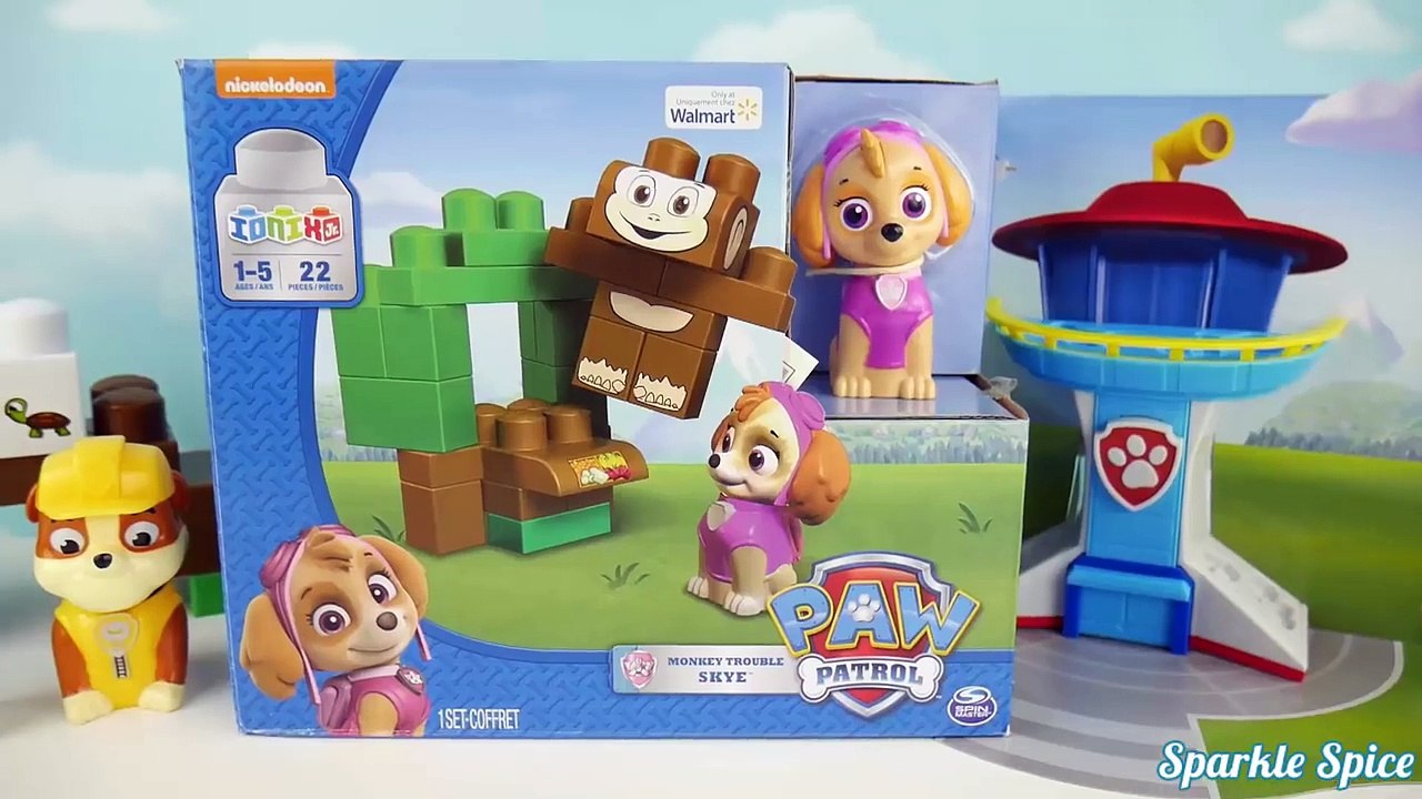 PAW PATROL Skye and Monkey Ionix Lego Blocks For Preschool Disney Baby Toys