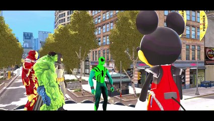 Nursery Rhymes Green Spiderman and His Friends Disney Pixar Cars McQueen Colors Children Songs