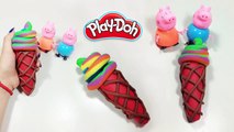 DIY How to Make Play Doh Rainbow Ice Cream Peppa Pig Toys Fun & Creative for Kids