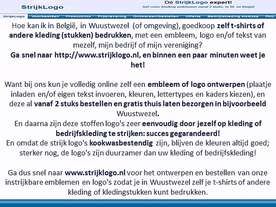 Zelf kleding bedrukken Wuustwezel