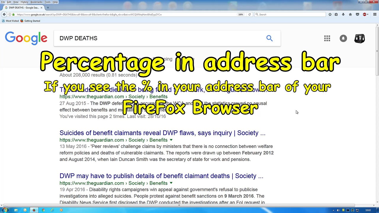 Percentage in address bar