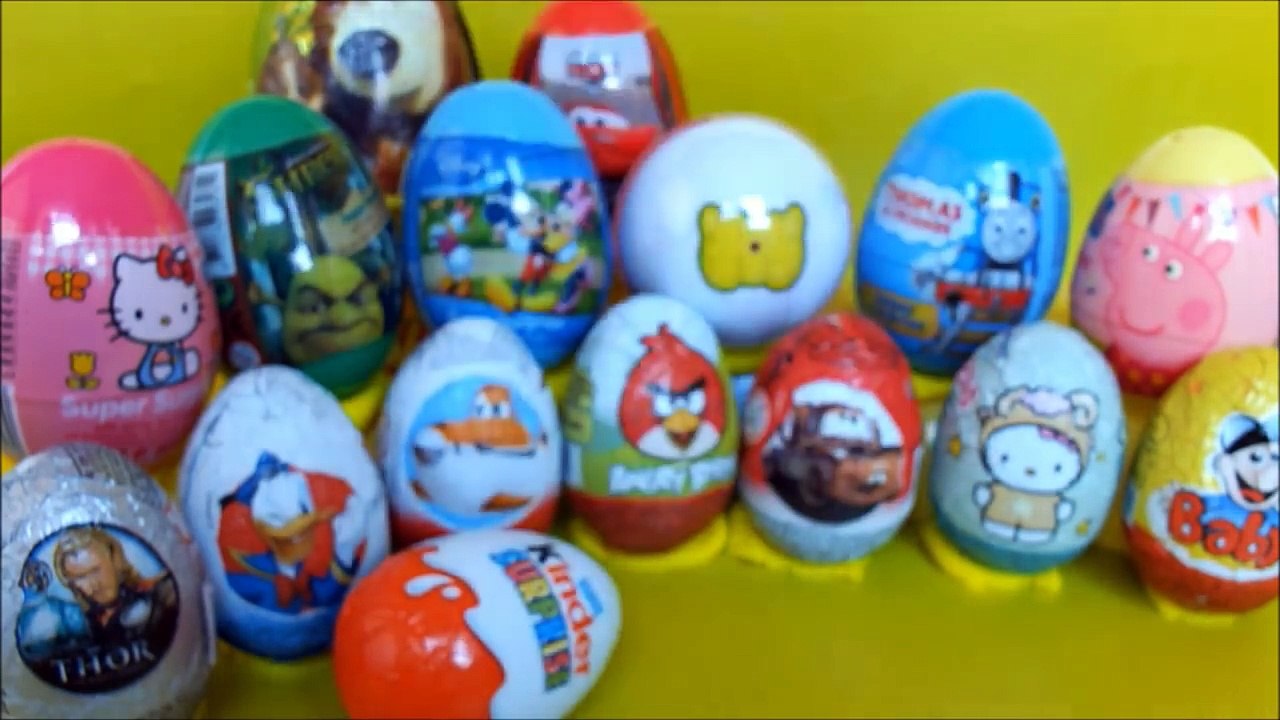 Surprise eggs Thomas Peppa Kinder Shrek Mickey CarsDisney Planes